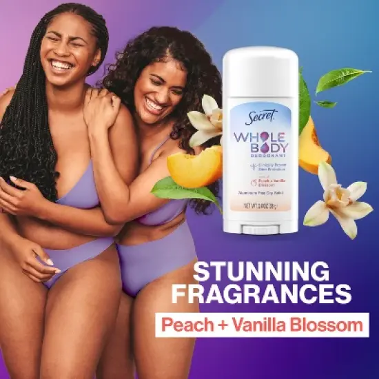 Secret Whole Body Solid Deodorant - Peach & Vanilla - Aluminum-Free 2.4oz image {6}