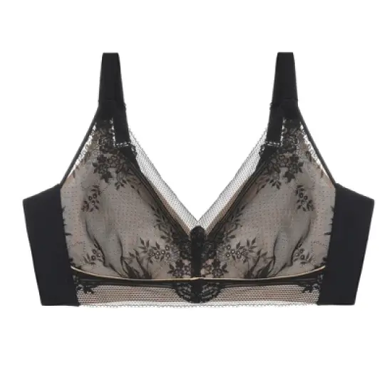 Agnes Orinda Women Plus Full Coverage Floral Lace Push-Up Bras image {4}