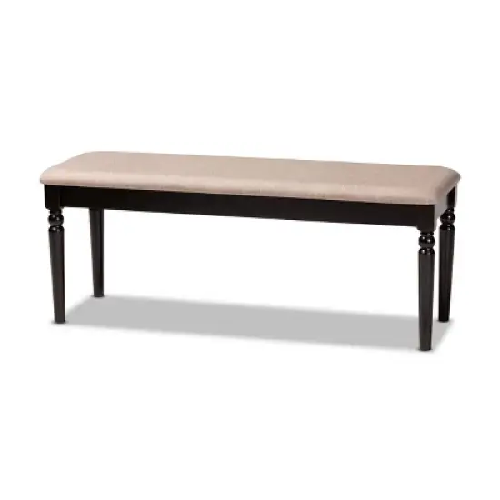 Giovanni Fabric Upholstered and Wood Dining Bench - Baxton Studio image {7}