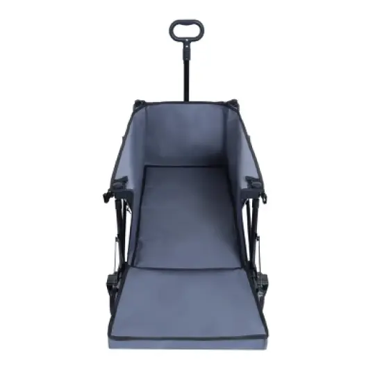 YONWAY Heavy-Duty Collapsible Utility Wagon with Expandable Tailgate,All-Terrain Beach Wheels,Adjustable Handlefor Outdoor,Beach Gear,Gray image {12}