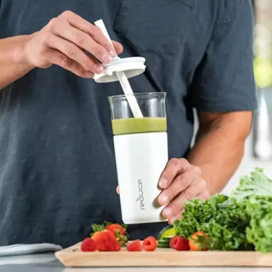 Reduce 20oz Aspen Vacuum Insulated Stainless Steel Glass Tumbler with Lid and Straw image {6}