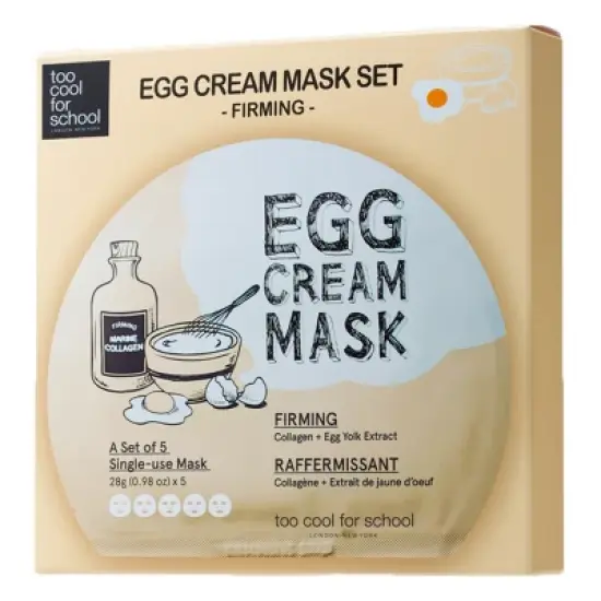 Too Cool for School - Egg Cream Mask + Egg White Extract  Set (5pc set box) image {5}