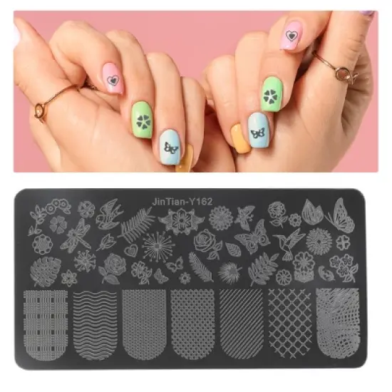 Unique Bargains Colorful Nail Art Stamp JinTian-Y162 Silver Tone 1 Pc image {2}