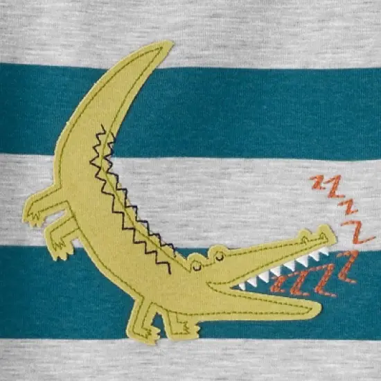 Carter's Just One You&reg; Toddler Boys' Gators and Rhinos Short Sleeve Pajama Set - Gray/Teal Blue image {1}