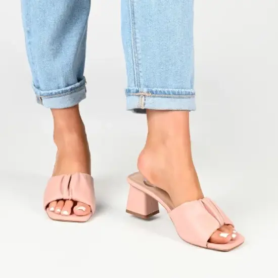 Journee Collection Womens Briarr Open Square Toe Block Heel Sandals image {8}