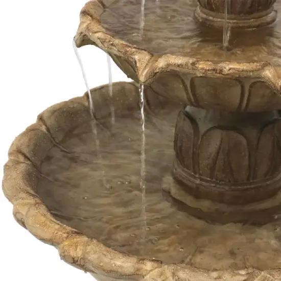 Sunnydaze 46"H Electric Polystone 3-Tier Classic Tulip Outdoor Water Fountain image {6}