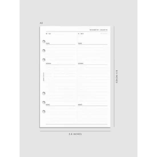 2026 Dated Daily Planner Insert | Monday Start | Cloth & Paper image {10}