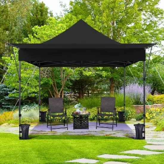 Yaheetech Portable 10 X 10 ft. Pop-up Canopy Tent with 3 Sidewalls and Adjustable Awning image {1}