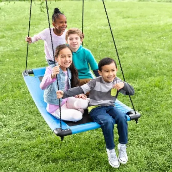 HearthSong 60-Inch SkyCurve Rectangular Platform Swing for Kids Outdoor Active Play image {8}