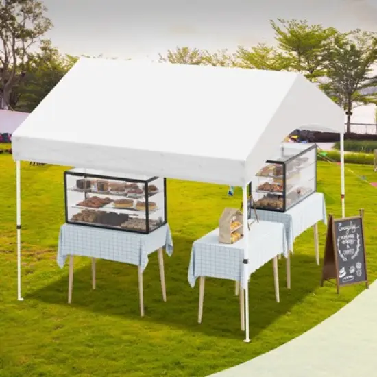 EAGLE PEAK 10x10 Easy Setup Pop Up Canopy w/Gable Roof, White image {8}