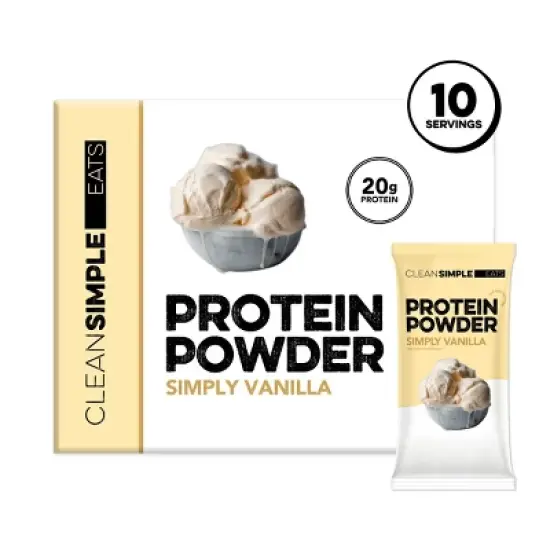 Clean Simple Eats Protein Powder Sticks - Simply Vanilla - 11.6oz/10ct image {9}