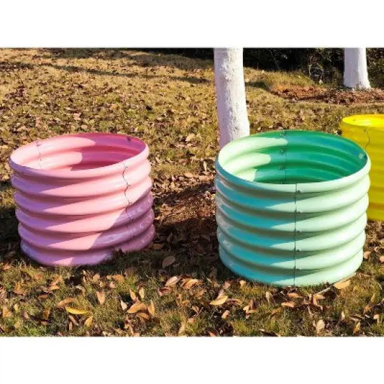 Anybear 4-Pack 24x24x18in Blush Pink Kids Round Garden Bed image {4}