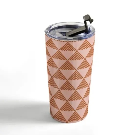 June Journal Triangular Lines in Terracotta Travel Mug 20 oz Stainless Steel Travel Mug - Deny Designs image {3}