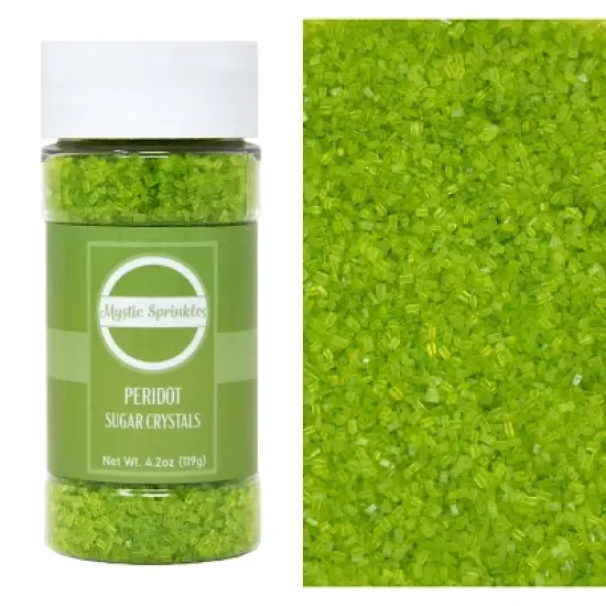 Mystic Sprinkles Peridot - Bright Green Sugar Crystals 4.2oz Bottle image {5}