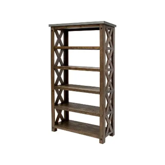72" Jasper Open Bookcase Brown - Martin Furniture image {1}