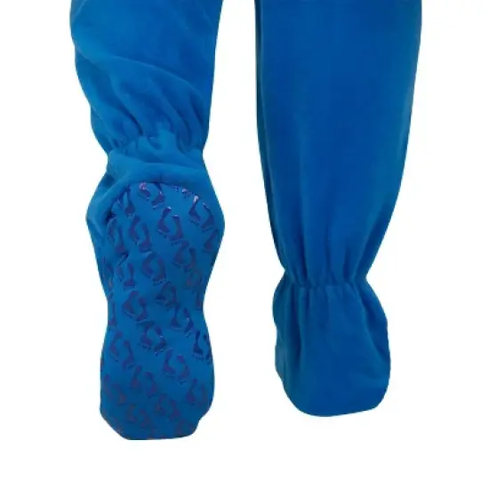 Footed Pajamas - Brilliant Blue Kids Hoodie Fleece Onesie image {3}