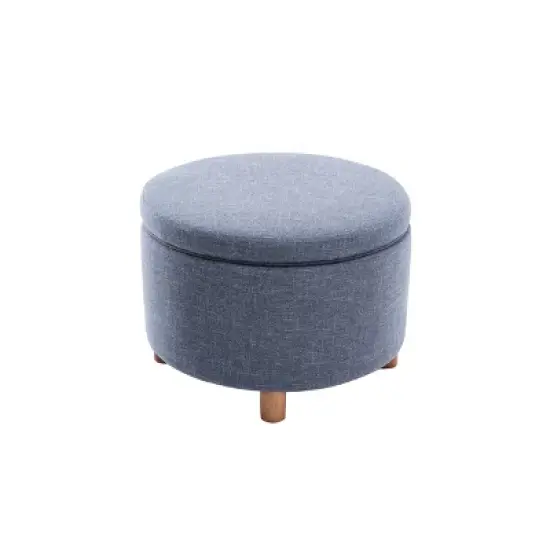 Large Round Storage Ottoman with Lift Off Lid - WOVENBYRD image {7}