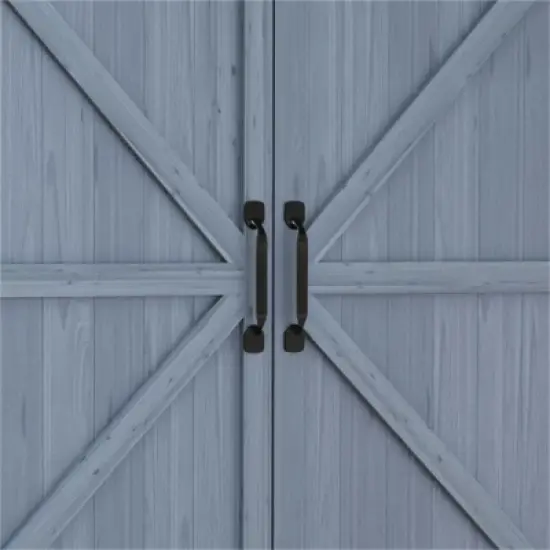 SKRAN Potting Bench, Outdoor Wooden Potting Table with Storage Cabinet with 2 Shelves, Garden Work Bench with Galvanized Plated Tabletop image {8}