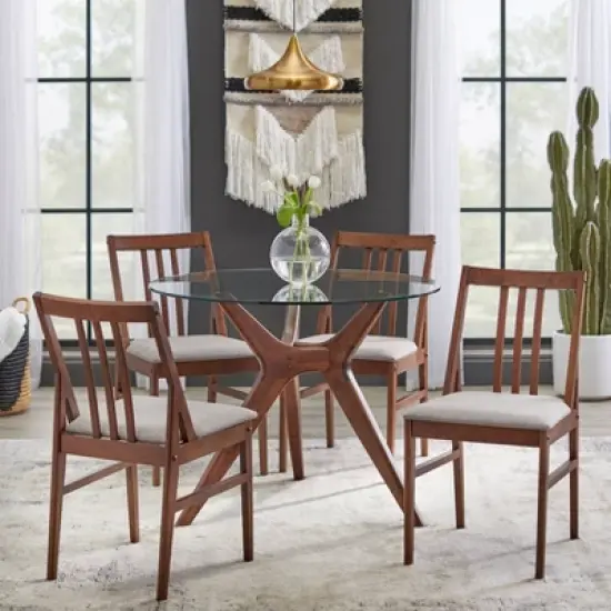 Set of 2 Trita Dining Chairs Walnut - Lifestorey image {4}