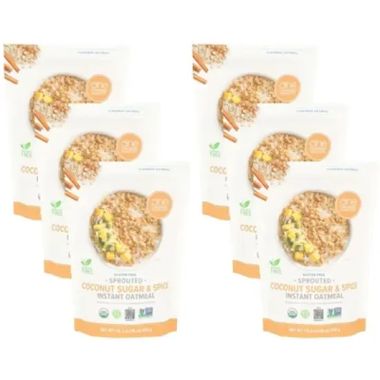 One Degree Organic Foods Coconut Sugar & Spice Instant Oatmeal - Case of 6/18 oz image {5}