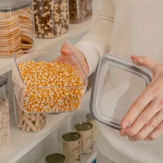 OU Airtight Food Storage Container 4.2 Cup, BPA Free, Clear Plastic Food Storage Container with Leak Proof Lid, Stackable Kitchen Organizer image {5}