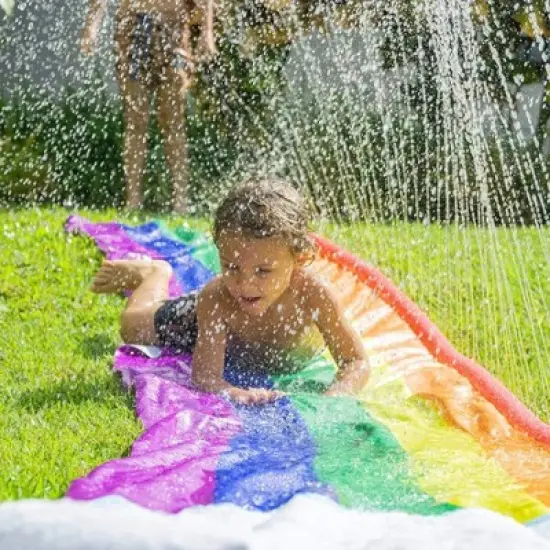 PoolCandy Rainbow Backyard Water Slide Lawn Garden Ultra Durable Fun In The Sun For Hours Adults & Kids Backyard BBQ Parks image {2}