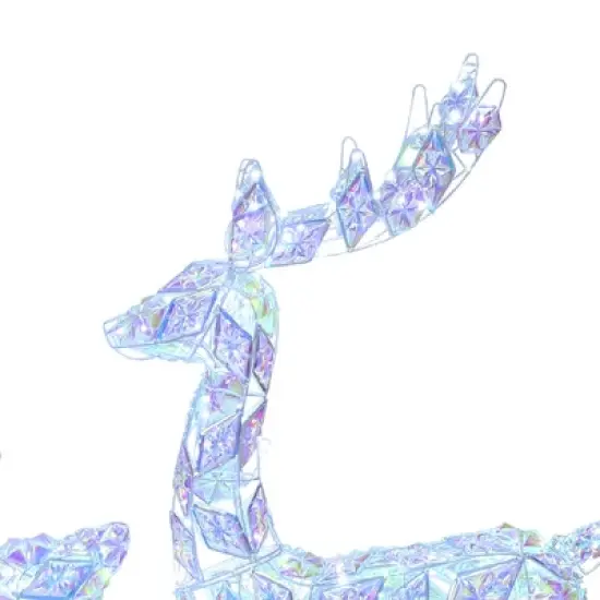 LuxenHome 3-Piece Multi-Color Snowflake Deer Family Outdoor Holiday Decoration with 460 Lights image {7}