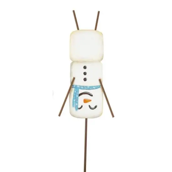 Christmas Marshmallow Snowmen Set/3 Stake  -  Three Yard Decorations 29 Inches -  Ourdioor Indoor  -  C22026  -  Metal  -  White image {2}