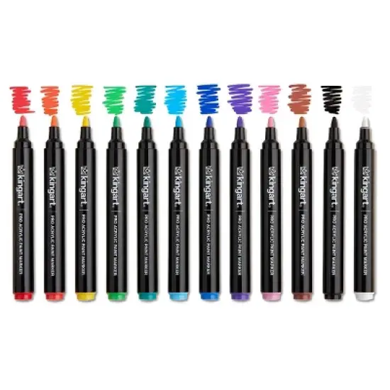 KINGART PRO Acrylic Paint Markers 12 Colors image {1}
