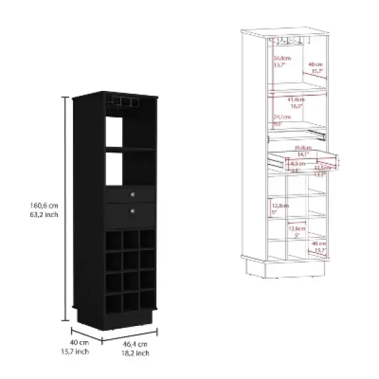 Gulches Classic Bar Cabinet: Elegant Storage for Wine Lovers image {3}