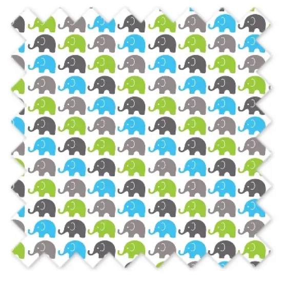 Bacati - Elephants Aqua/Lime/Grey Curtain Panel image {3}