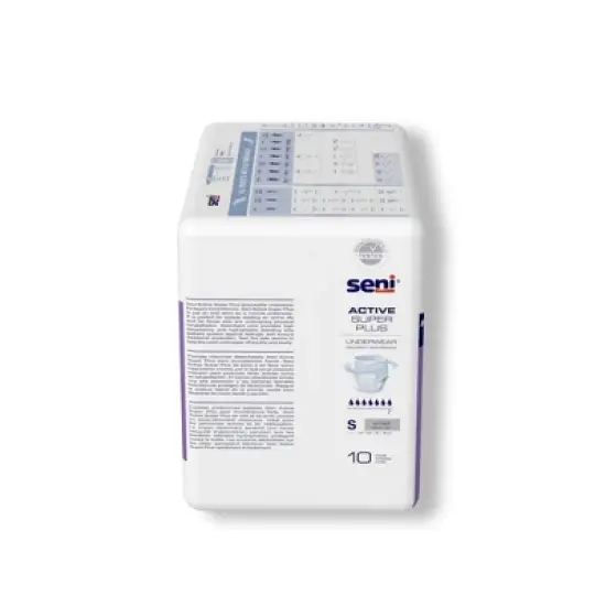 Seni Active Super Plus Disposable Underwear Pull On with Tear Away Seams Small, S-SM10-AP1, Heavy image {2}