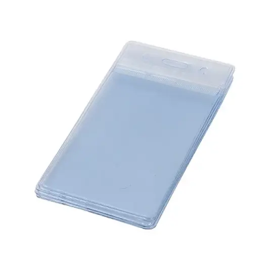 Unique Bargains Office Company Business Exhibition ID Name Plastic Credit Card Holder Clear 5pcs image {4}