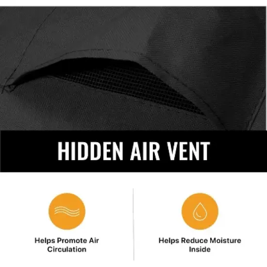KHOMO GEAR Heavy Duty Outdoor Furniture Cover - Waterproof Square & Rectangular Covers with Air Vents - for Ottoman, Tables - Black image {5}