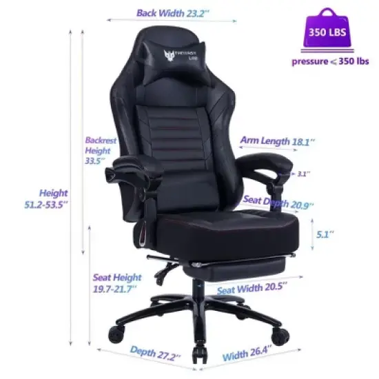 APRILSOUL Seat Height Adjustable Swivel Racing Office Computer Ergonomic Video Game Chair image {5}