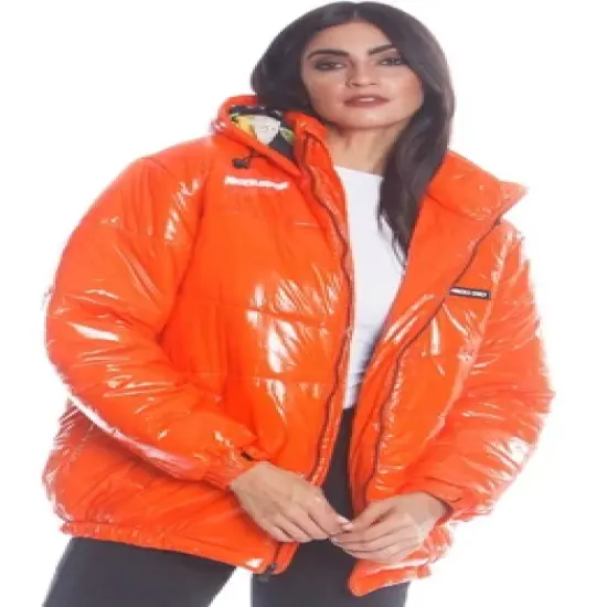 Members Only Women's Shiny Collab Puffer Oversized Jacket image {4}