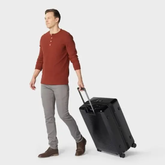 Signature Hardside Large Checked Spinner Suitcase - Open Story&trade; image {7}