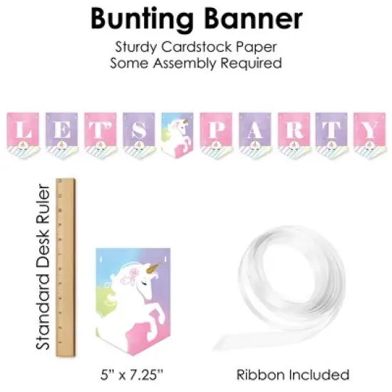 Big Dot of Happiness Rainbow Unicorn - Magical Unicorn Baby Shower or Birthday Party Supplies Decoration Kit - Decor Galore Party Pack - 51 Pieces image {4}