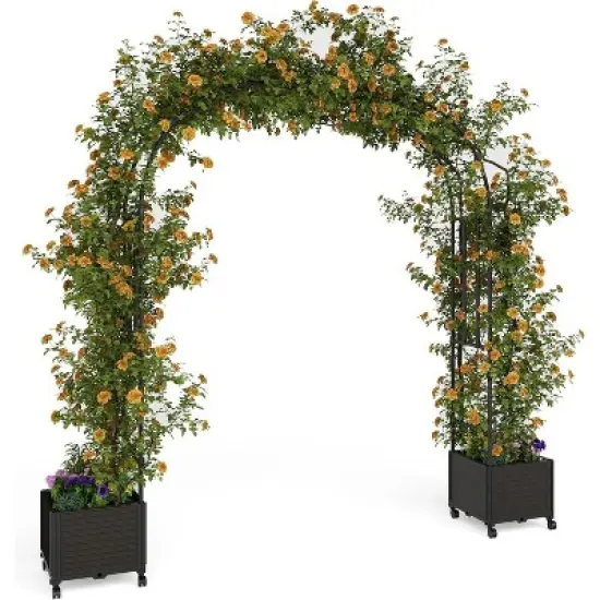 Metal Garden Arch, Wedding & Event Decoration, Garden Trellis for Climbing Plants, Balloon Decor Garden Arch Arbor, Raised Planter Box image {1}