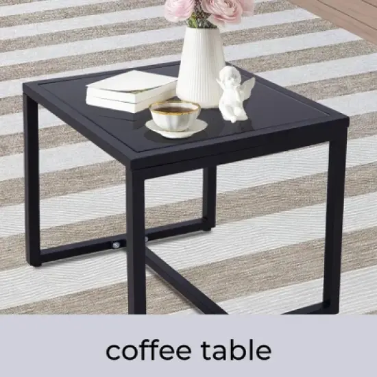 FIONECA 3-Piece Wicker Patio Furniture Set with Swivel Chairs & Coffee Table, Outdoor Conversation Set for Porch, Balcony, Garden (Grey) image {7}