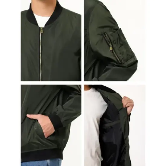 Lars Amadeus Men's Varsity Bomber Jacket Zipper Lightweight Baseball Jackets image {5}