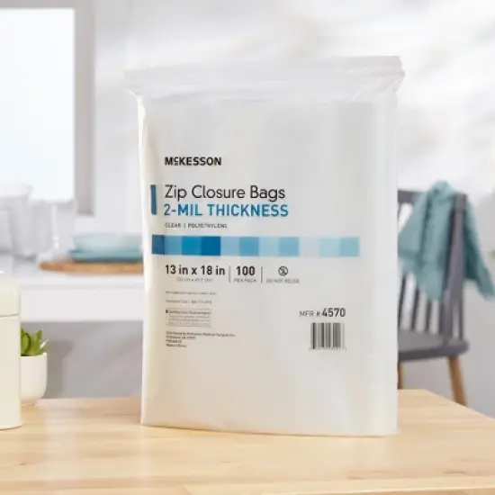 McKesson Zipper Closure Reclosable Bag 13 x 18" 2 mil Polyethylene , 4570, 100 Ct image {2}