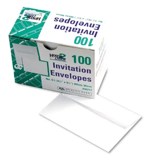 Quality Park Greeting Card/Invitation Envelope #5 1/2 4 3/8 x 5 3/4 White 100/Box 36217 image {3}