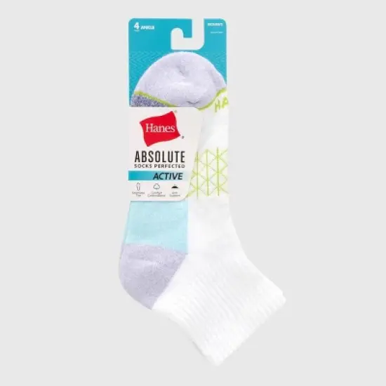 Hanes Women's Absolute Active 4pk Ankle Socks - Assorted Color 5-9: Cushioned, Seamless Toe image {2}