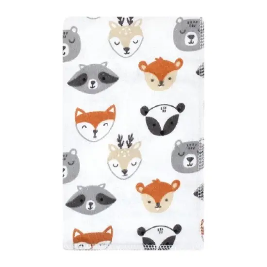 Hudson Baby Unisex Baby Cotton Flannel Burp Cloths, Woodland Faces, One Size image {2}