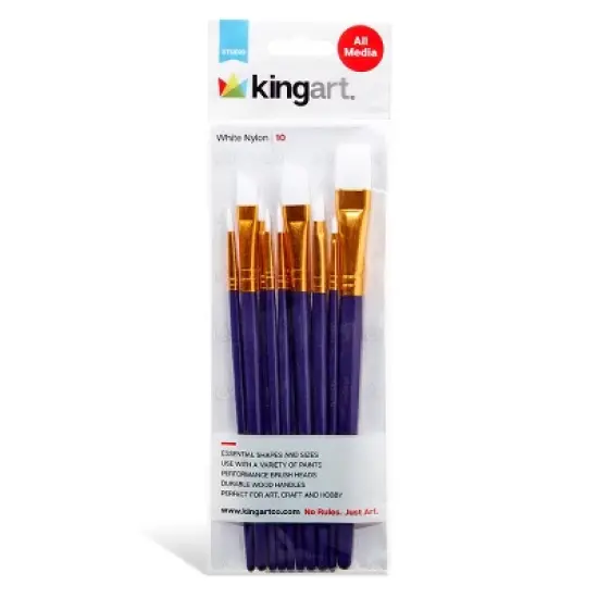 KINGART White Nylon Brush Set 10 pc image {4}