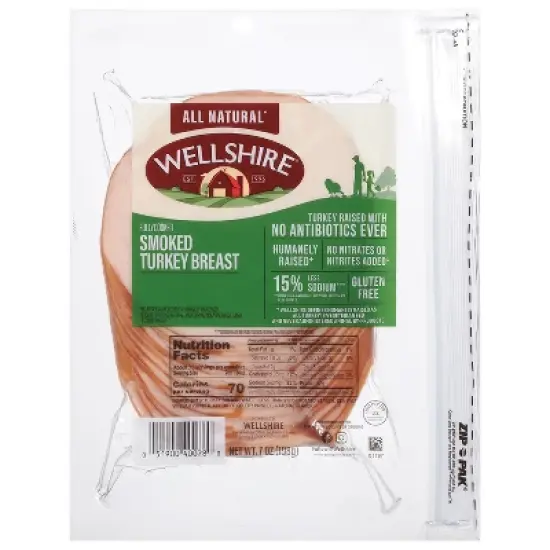Wellshire Smoked Deli Turkey Breast - 7oz image {4}
