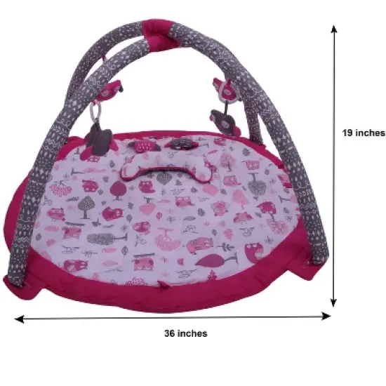 Bacati - Baby Activity Gyms & Playmats (Owls Pink Gray) image {2}