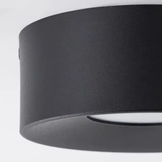 LLHZSY Flush Mount Outdoor Ceiling Light Black 5 1/10" Round LED Light Fixture for Corridor Hallway Post Exterior image {10}