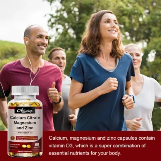 Alliwise Calcium Magnesium Zinc with Vitamin D3 Supplement, 120 Softgels image {3}
